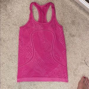 Pink Lululemon racer back tank